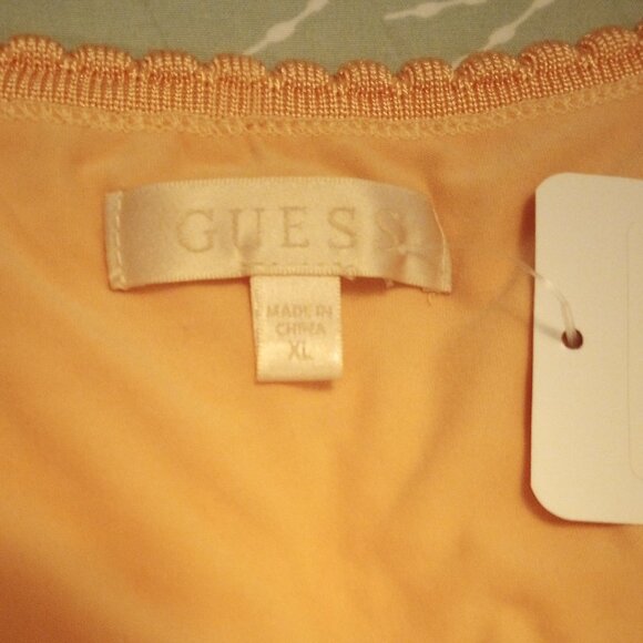 Guess crochet Liza sleeveless maxi dress boho XL peach/orange w/sequins NWT - Picture 4 of 14